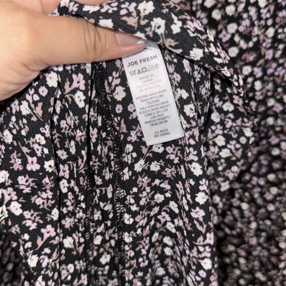 NWT- Joe Fresh purple floral long sleeve v neck dress with tie. Size 12 - Picture 5 of 5
